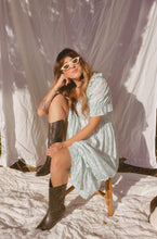Load image into Gallery viewer, Vintage light blue floral prairie dress