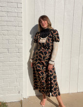 Load image into Gallery viewer, Vintage black floral 70s dress