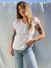 Load image into Gallery viewer, Vintage eyelet ruffle top