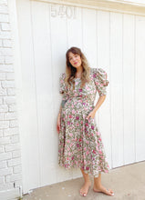 Load image into Gallery viewer, Vintage floral tie back dress