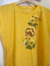 Load image into Gallery viewer, Vintage yellow embroidered dress