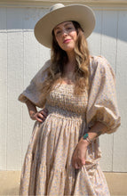 Load image into Gallery viewer, Signature Collection-Tan calico floral maxi dress