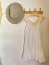 Load image into Gallery viewer, Vintage crochet + gauze mini dress