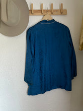 Load image into Gallery viewer, Vintage 1940s embroidered brocade jacket-Blue