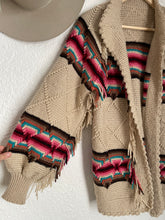 Load image into Gallery viewer, Vintage hand knit fringe cardigan