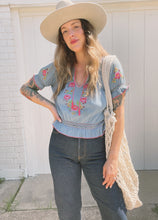 Load image into Gallery viewer, Vintage Indian cotton embroidered top