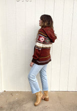 Load image into Gallery viewer, Vintage flower hooded cardigan