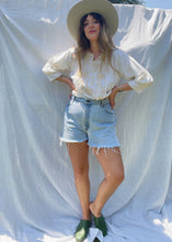 Load image into Gallery viewer, Vintage cream embroidered top