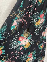 Load image into Gallery viewer, Vintage black floral maxi dress