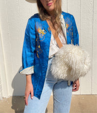 Load image into Gallery viewer, Vintage 1940s embroidered brocade jacket-Blue