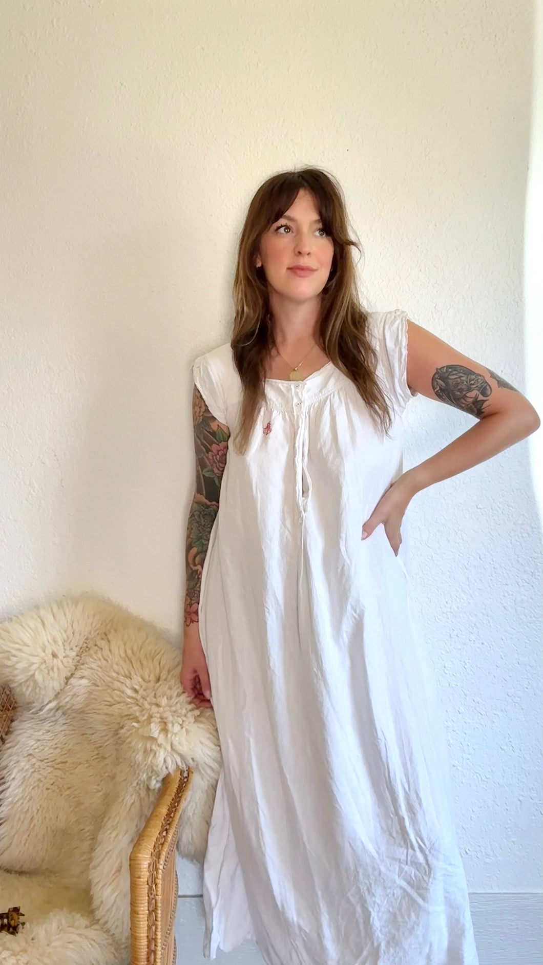 Antique French linen dress