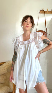 Vintage lace Terry cloth top