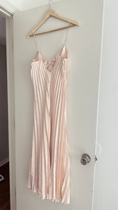 Vintage champagne crinkled dress