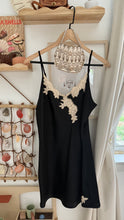 Load image into Gallery viewer, Vintage black satin mini dress
