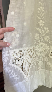 Edwardian white floral lace dress