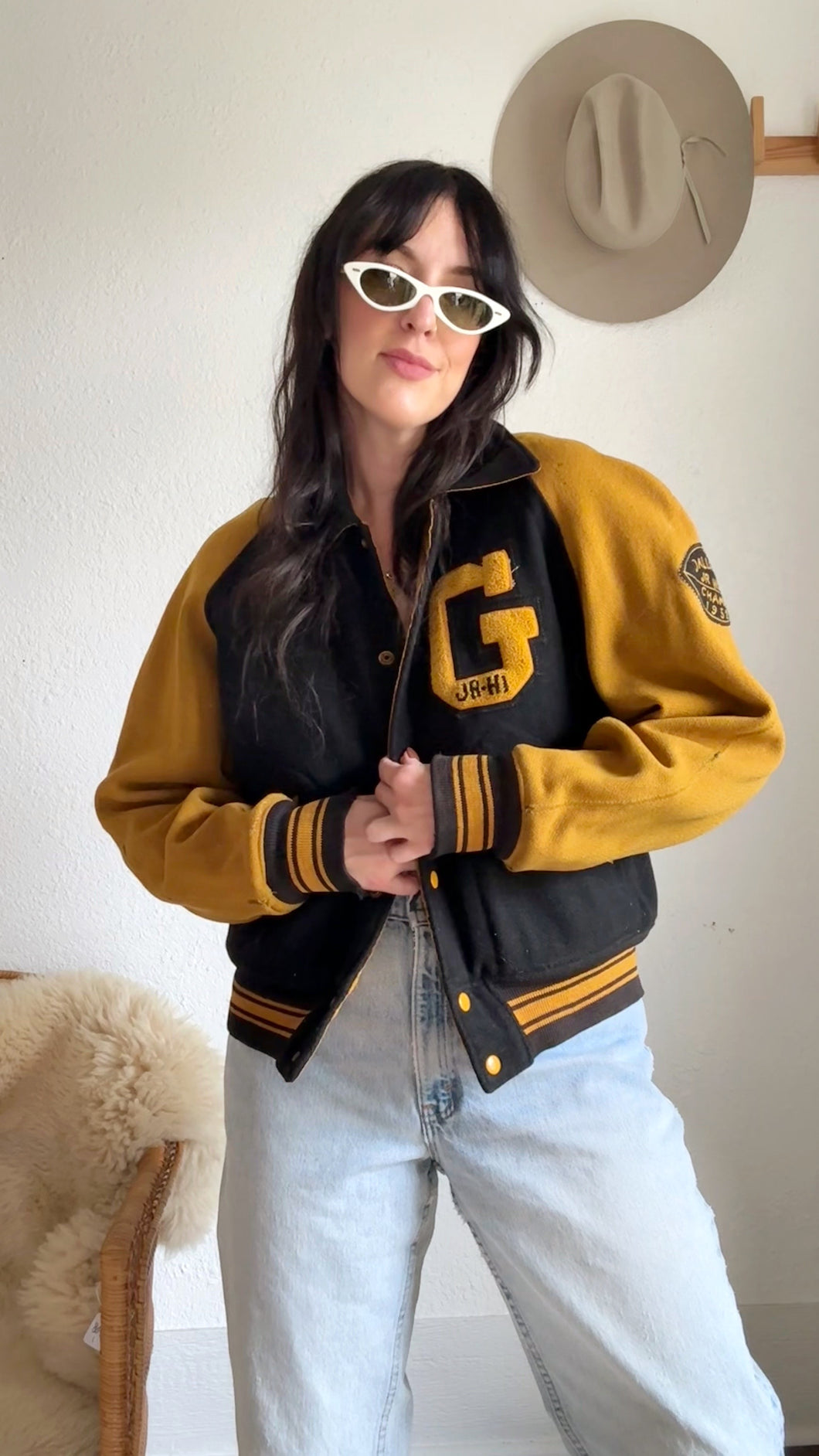 Vintage reversible 1950s letterman jacket