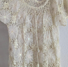Load image into Gallery viewer, Vintage crochet sequin blouse
