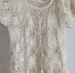 Vintage crochet sequin blouse