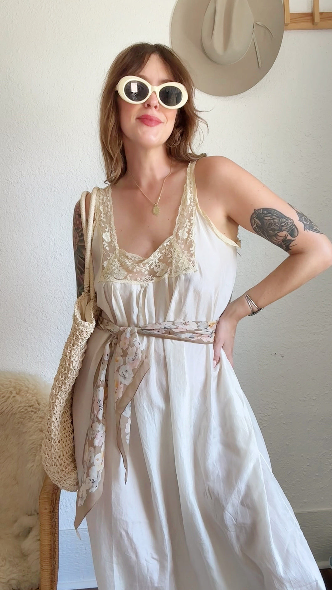 Antique silk lace dress