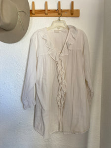 Vintage gauze cotton ruffle top