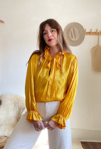 Vintage silk gold YSL blouse