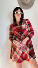 Load image into Gallery viewer, Vintage 70s plaid mini dress

