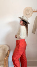 Load image into Gallery viewer, Vintage linen pinstripe smocked waist pants
