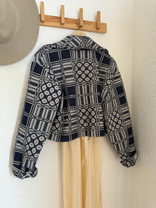 Signature Collection-Cropped coverlet coat