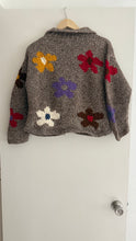Load image into Gallery viewer, Vintage wool daisy zip sweater
