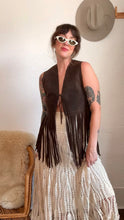 Load image into Gallery viewer, Vintage suede fringe vest
