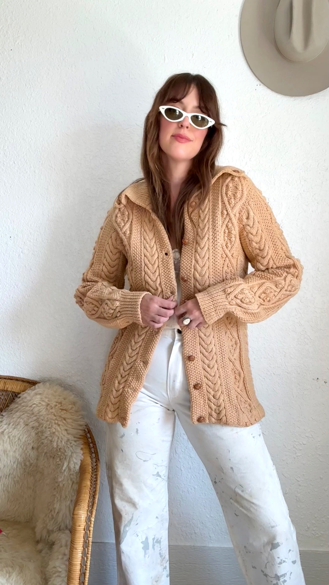Vintage wool hand dyed cardigan