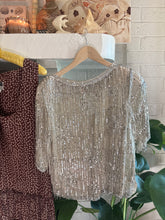 Load image into Gallery viewer, Vintage silk fringe beaded top
