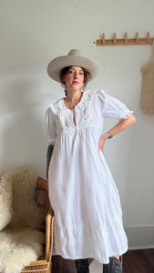 Vintage cotton + lace dress