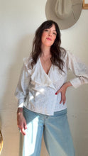 Load image into Gallery viewer, Vintage eyelet ruffle blouse

