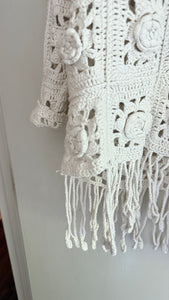 Vintage crochet fringe top