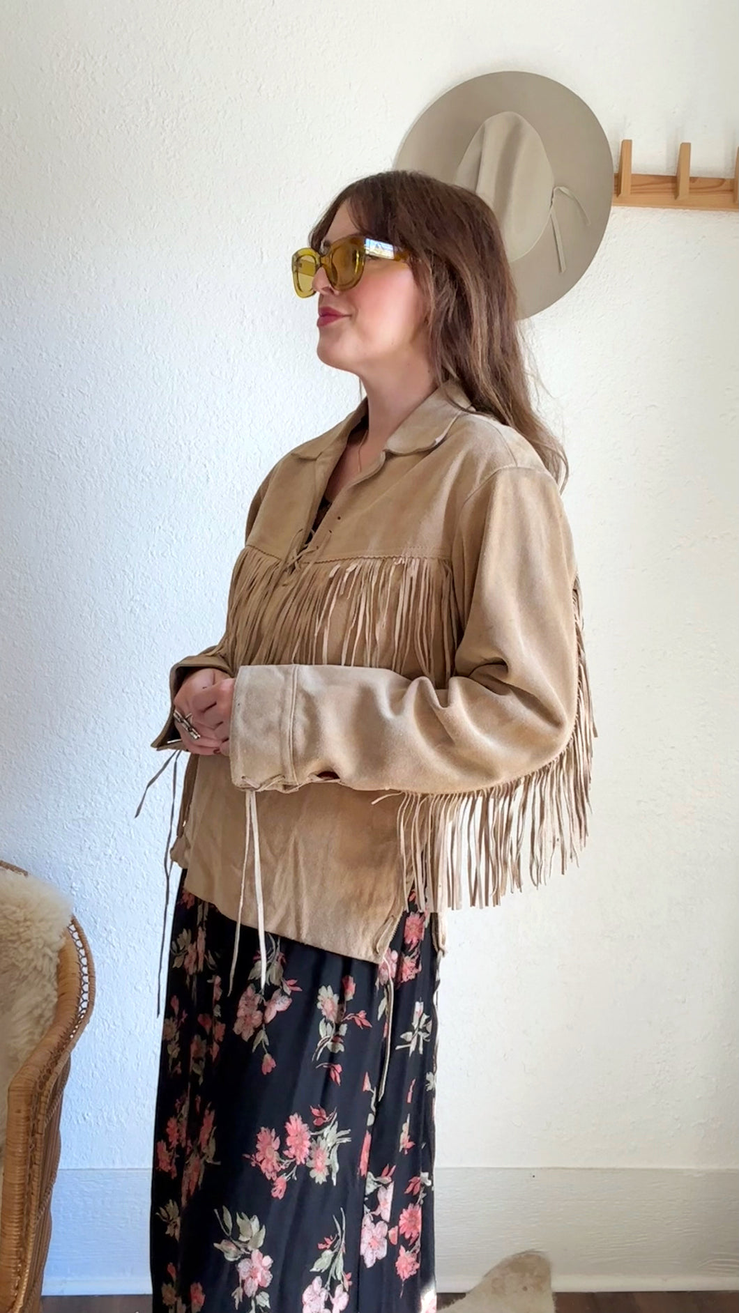 Vintage suede fringe shirt