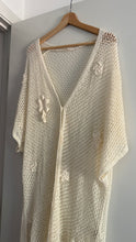 Load image into Gallery viewer, Crochet floral button down dress/cover up
