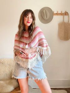Vintage pink poncho