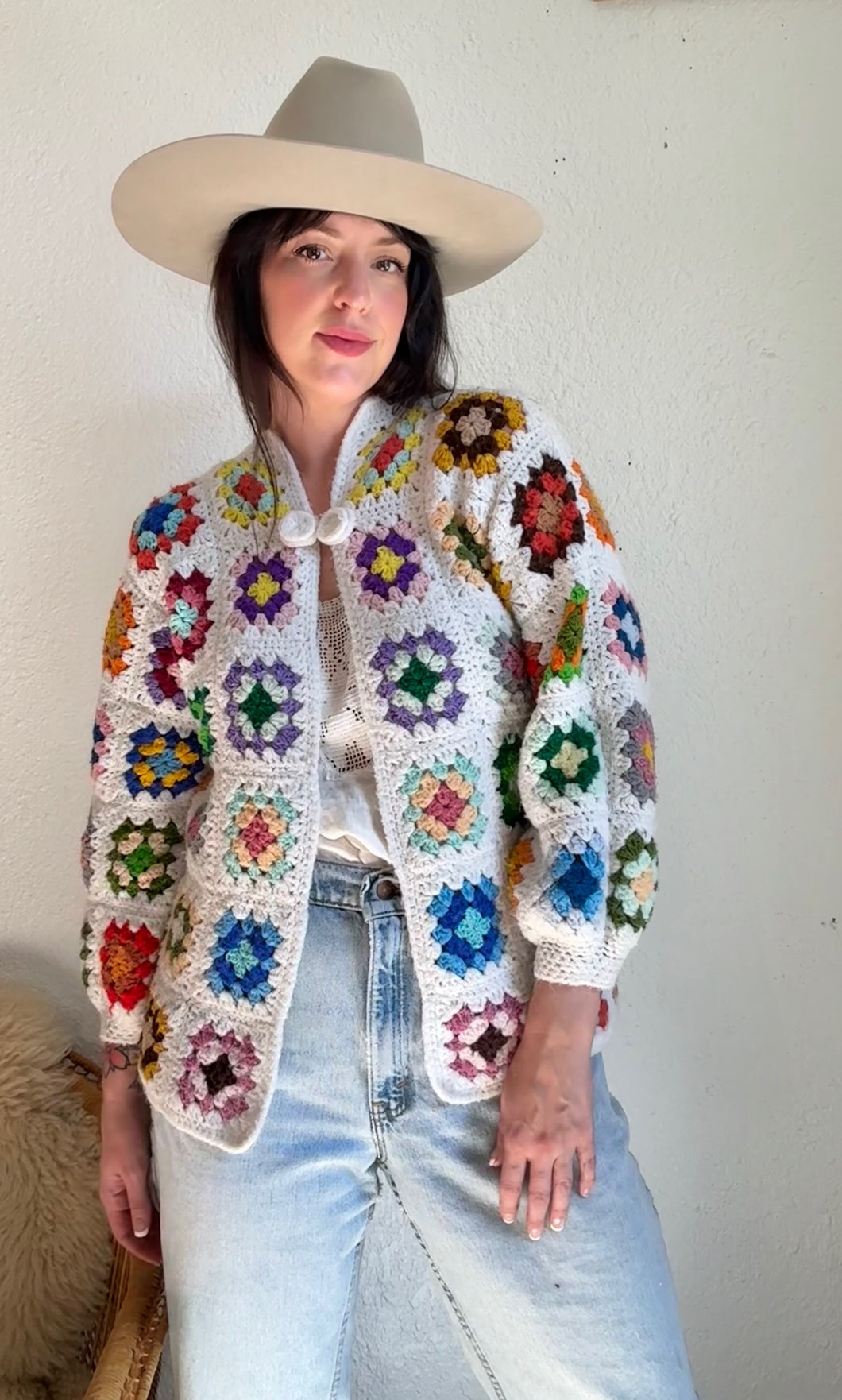 Vintage granny square cardigan