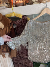 Load image into Gallery viewer, Vintage silk fringe beaded top
