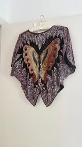 Vintage silk butterfly blouse