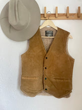 Load image into Gallery viewer, Vintage suede Sherpa vest
