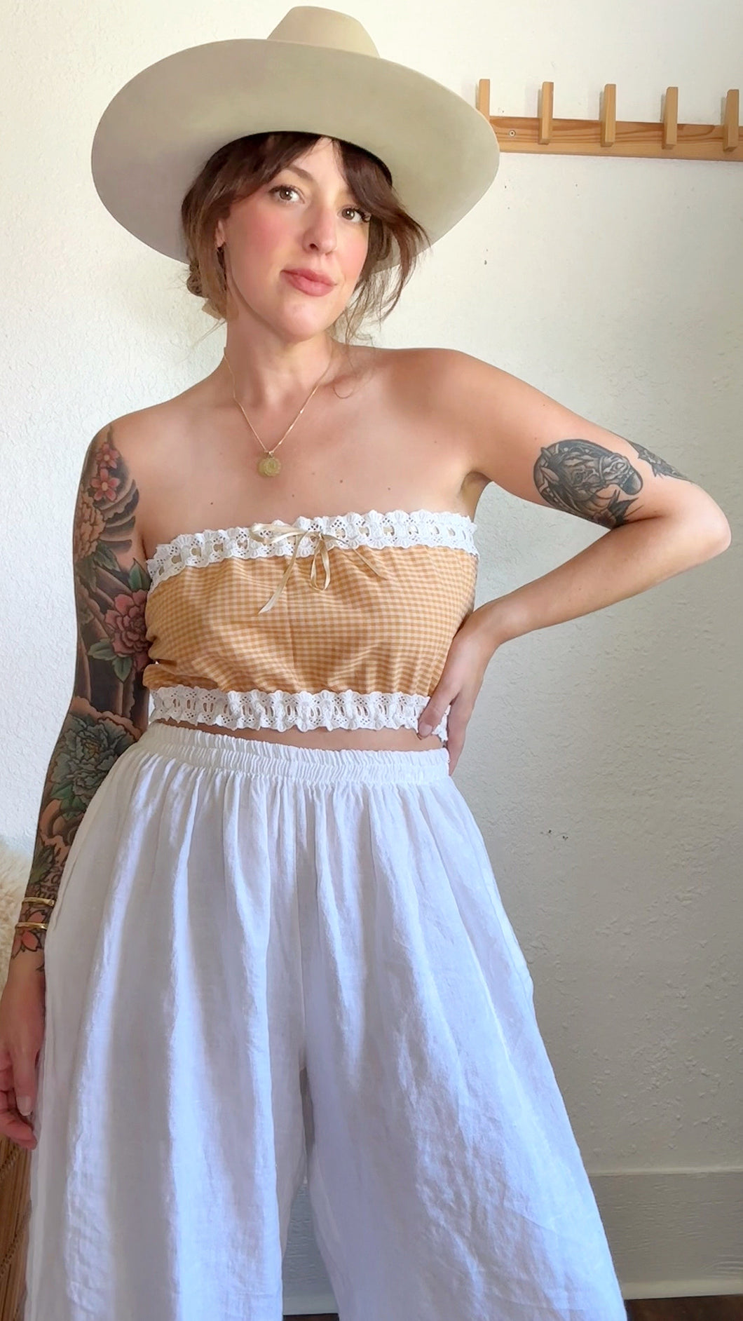 Signature Collection-Gingham print top