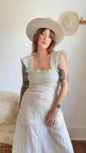 Load image into Gallery viewer, Vintage 70s cotton floral smocked dress
