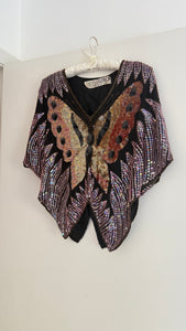 Vintage silk butterfly blouse