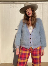 Load image into Gallery viewer, Vintage baby blue mohair cardigan
