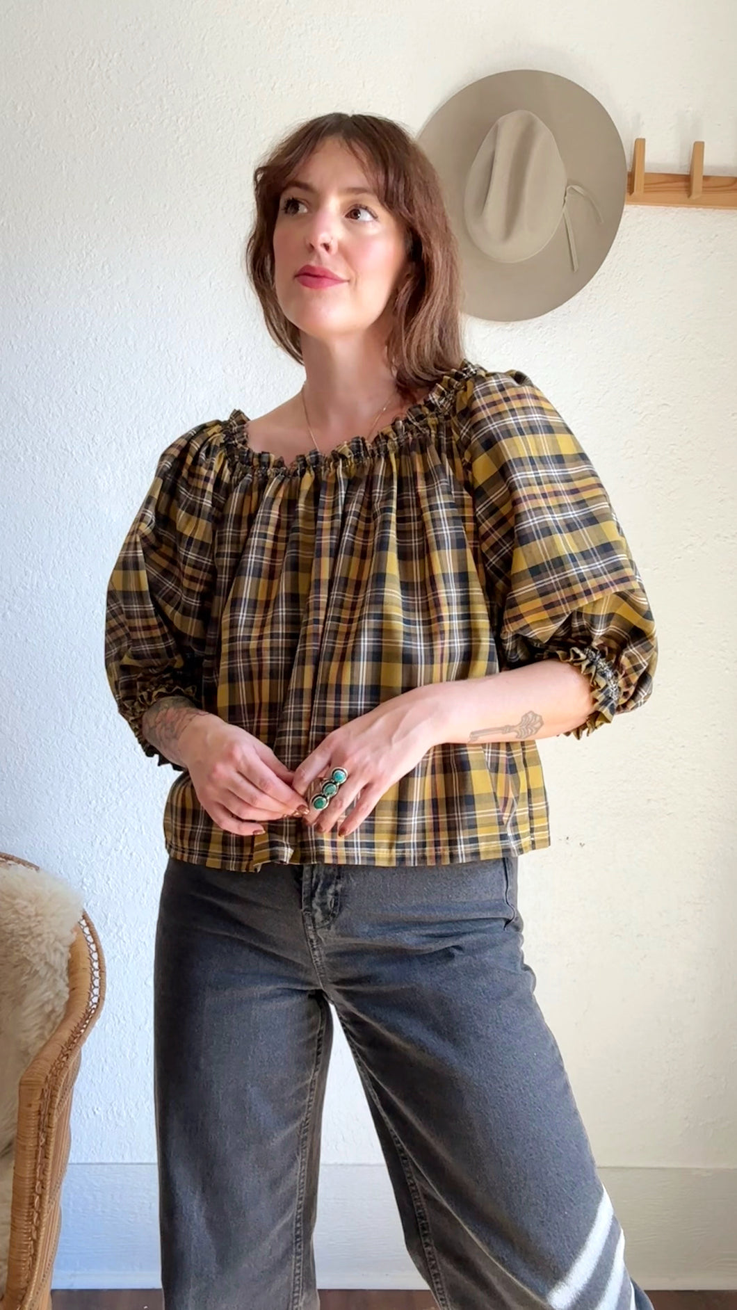Handmade plaid handmade top