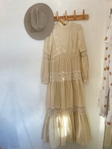Vintage 70s lace maxi dress