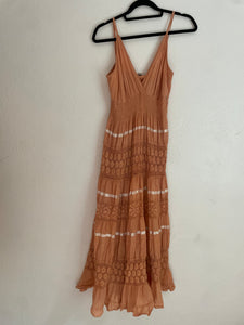 Vintage cotton crochet dress-hand dyed