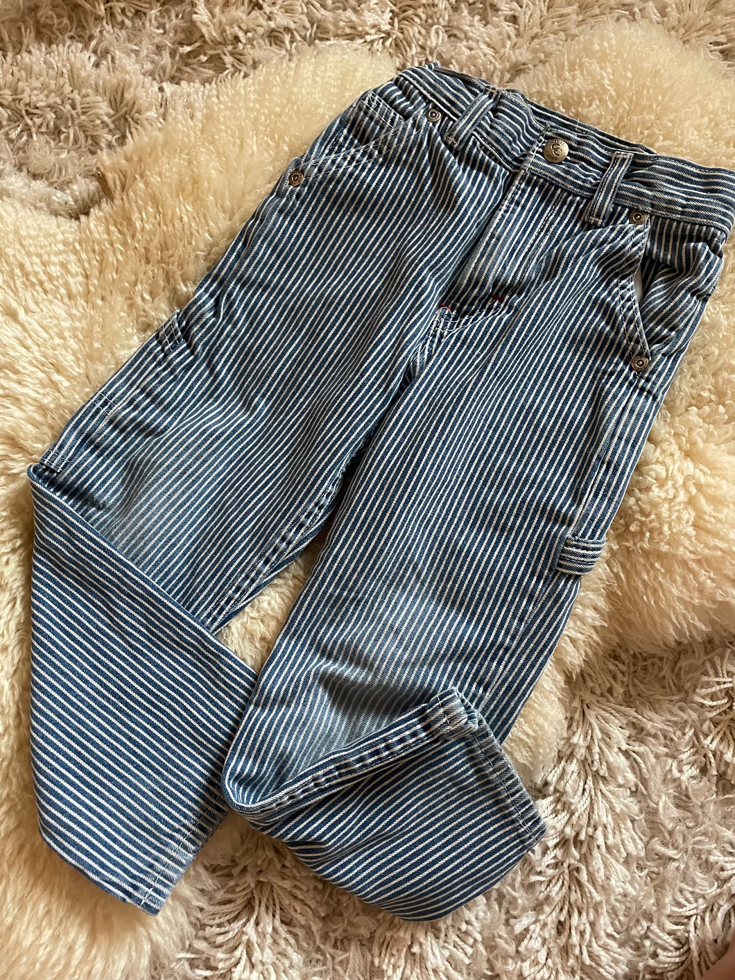 Vintage toddler railroad stripe utility pants